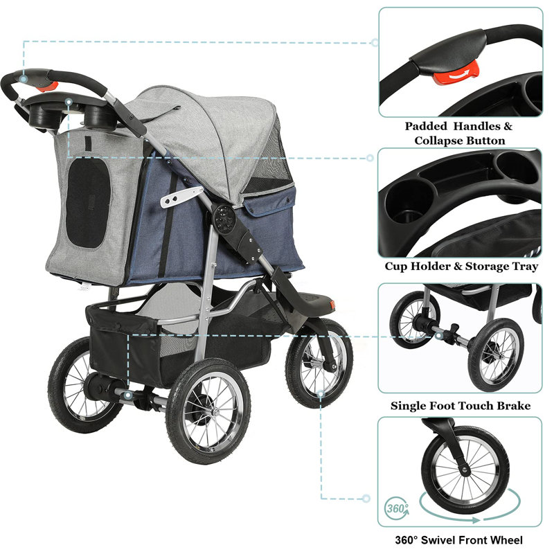 VIAGDO Folding Jogger Stroller & Reviews Wayfair